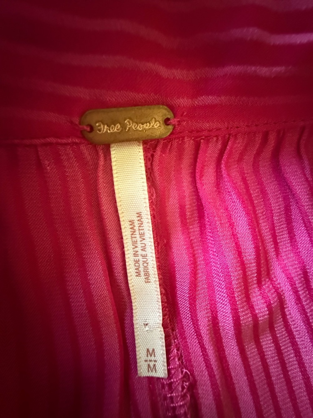 Free People Fuchsia Button-Front Mini Dress - Picture 6 of 7